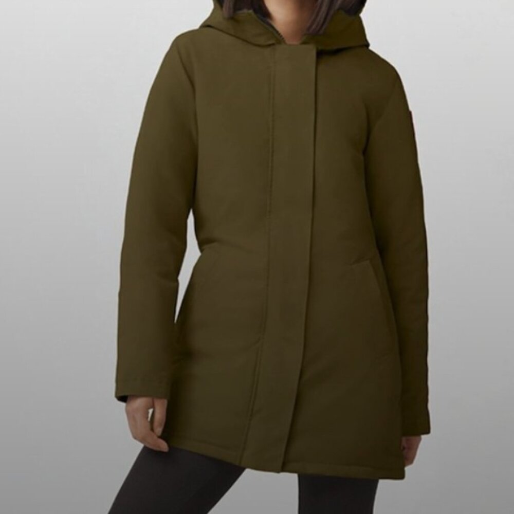 Canada Goose Victoria Coat Green Fur Collar Size Small